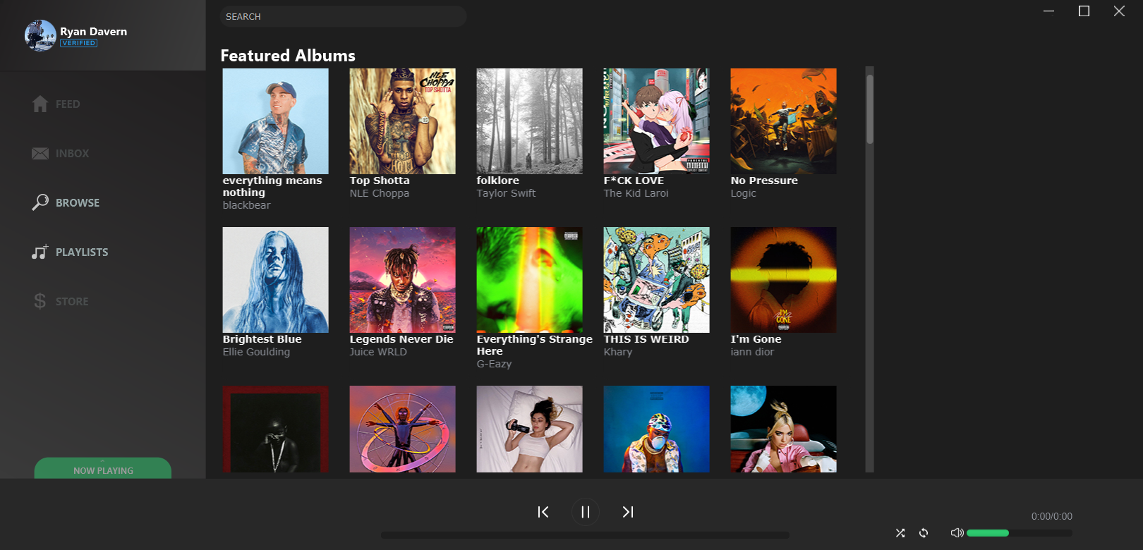 Large view of the featured album page.